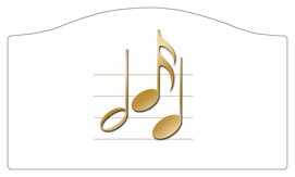 DASHELL-382-GD-WT Gold Music Notes White Background